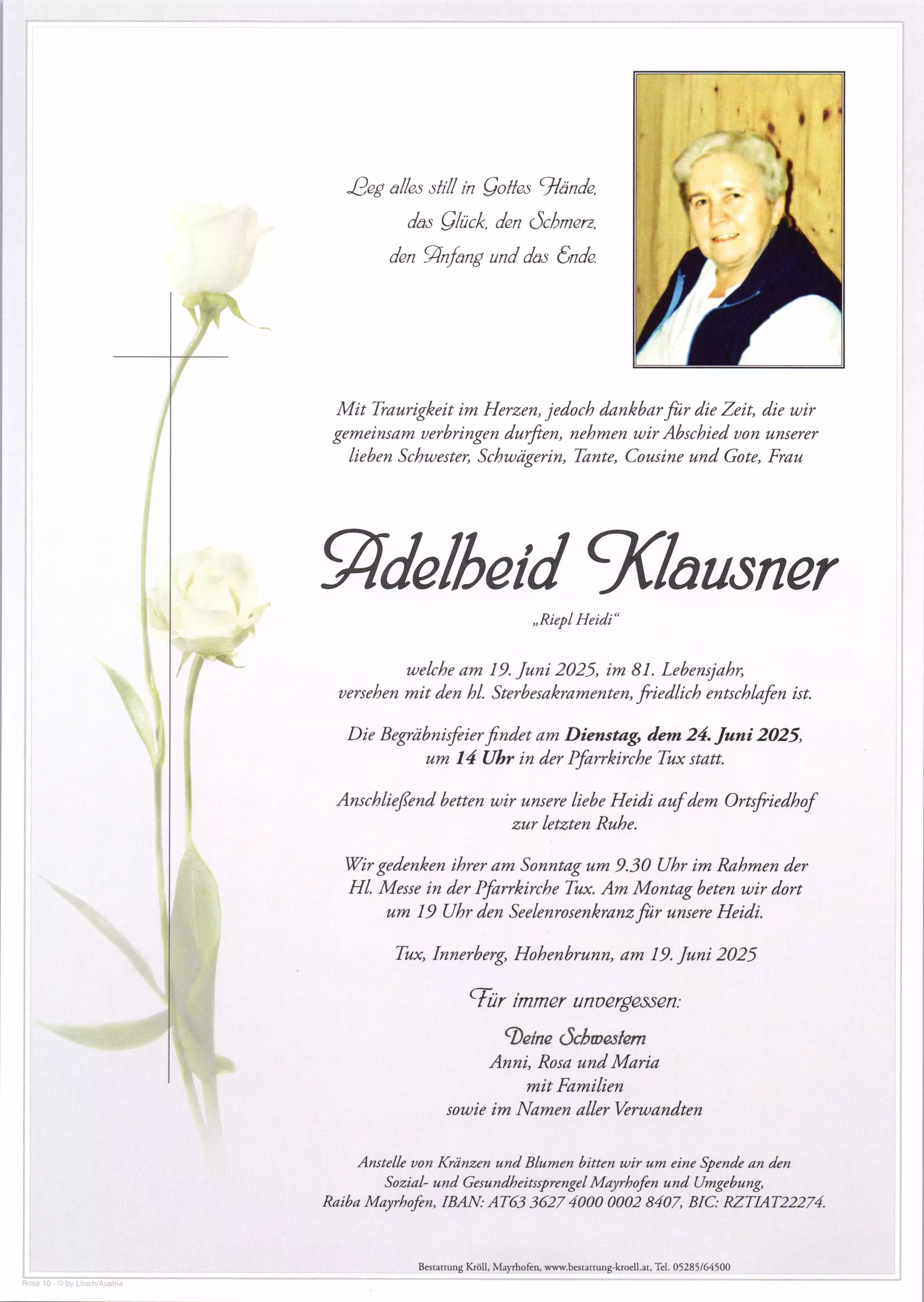 Parte von Adelheid Klausner